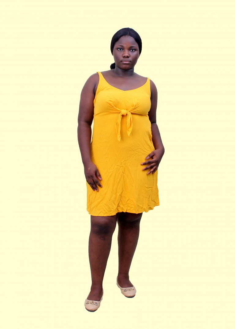 Mustard knotted dress