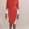 RED & WHITE A-LINE DRESS