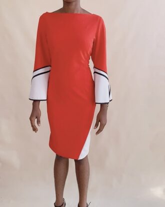 RED & WHITE A-LINE DRESS
