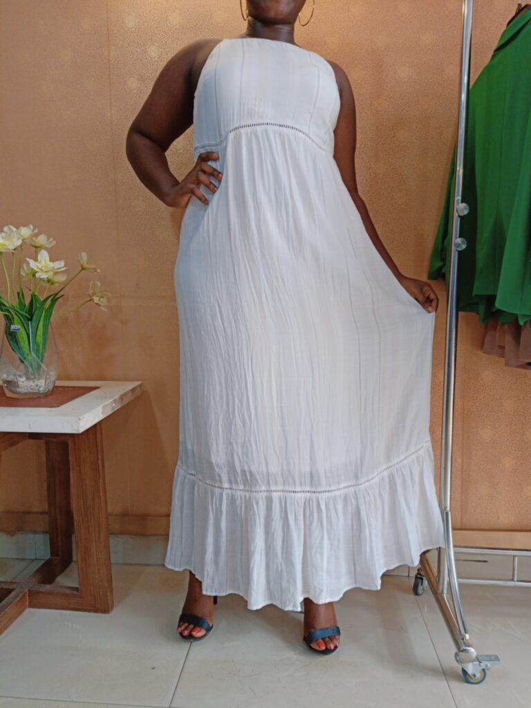White Sleeveless Maxi Dress