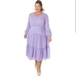 Midi Bubble Sleeved Lilac Dress