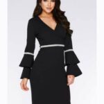 Shelby and Palmer Flare Hand Dress-Black